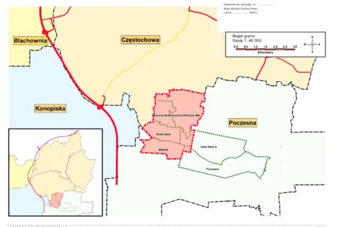 Częstochowa zmieni granice? Część gminy Poczesna może zostać wchłonięta