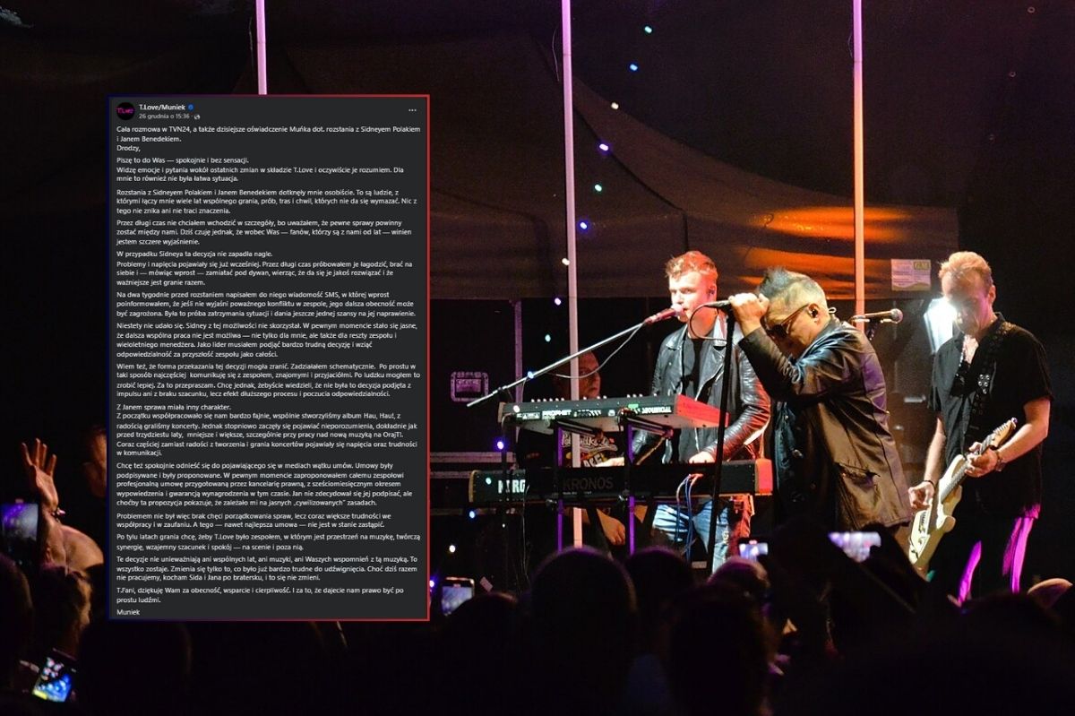 Konflikt w T.Love. Muniek Staszczyk zabrał głos